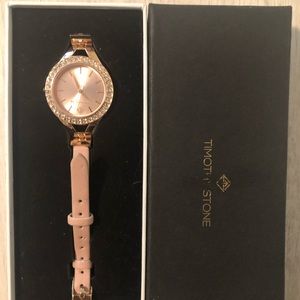 Timothy stone rose gold wrap around watch